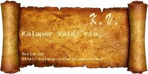 Kalaper Valéria névjegykártya